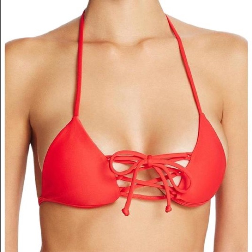Lovers + Friends Lace Up Bikini Top (NWT)